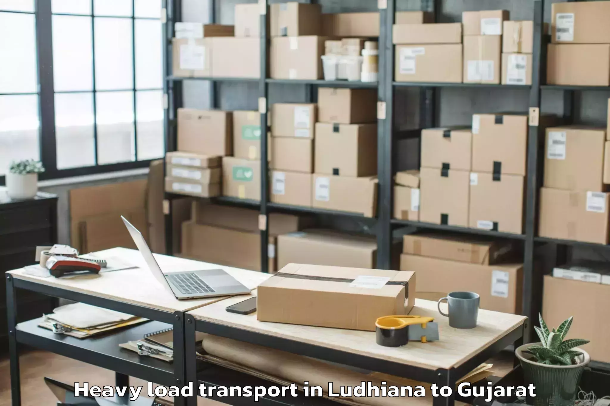 Easy Ludhiana to Hazira Port Heavy Load Transport Booking